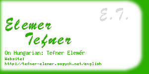 elemer tefner business card