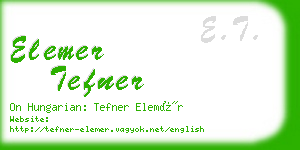 elemer tefner business card